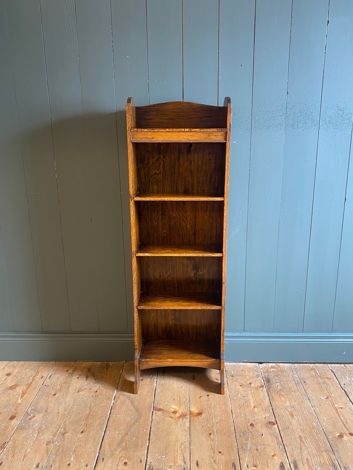 Slim Golden Oak Bookcase