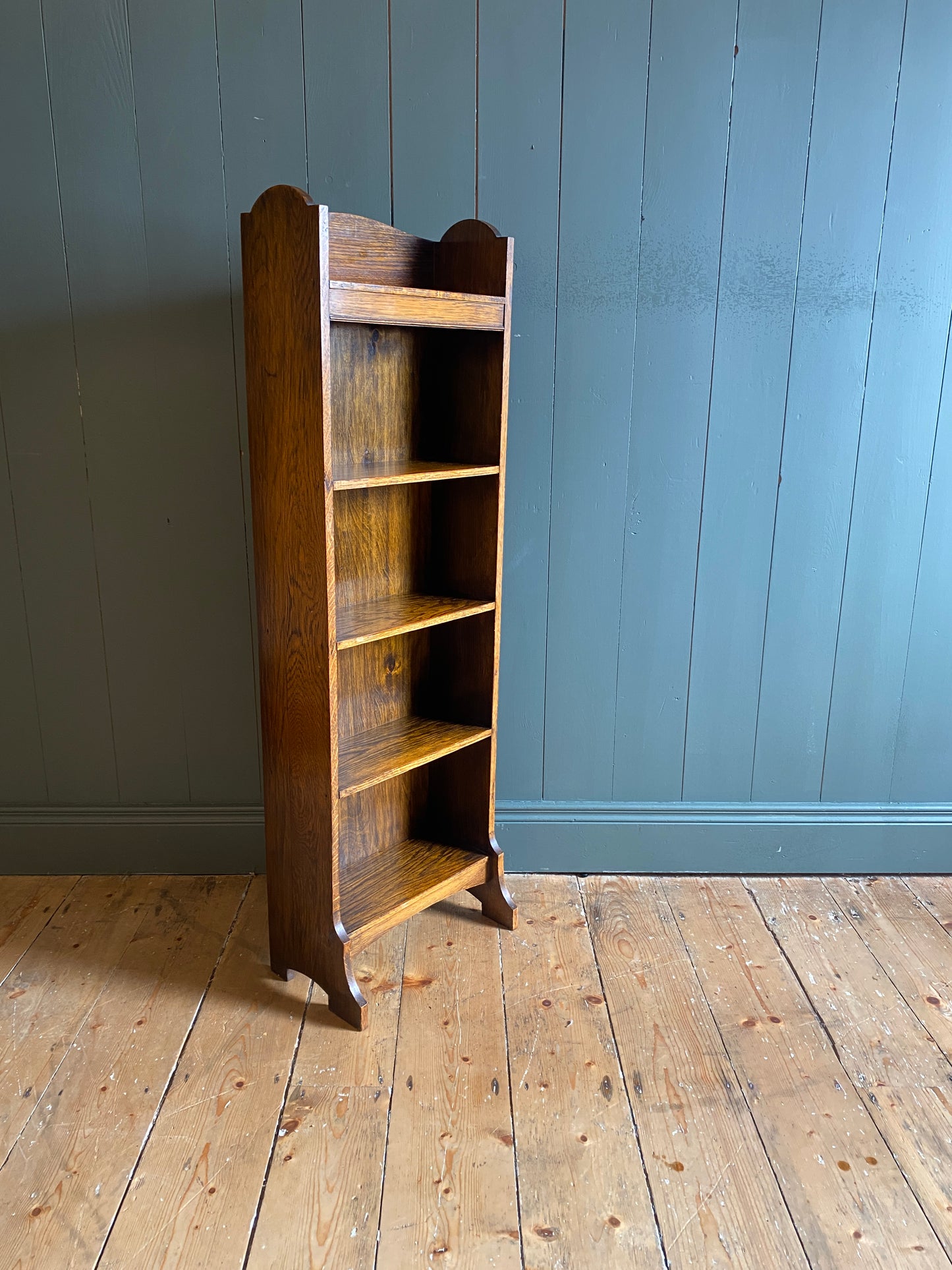Slim Golden Oak Bookcase