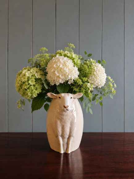 Hand Painted Suffolk Sheep Flower Vase