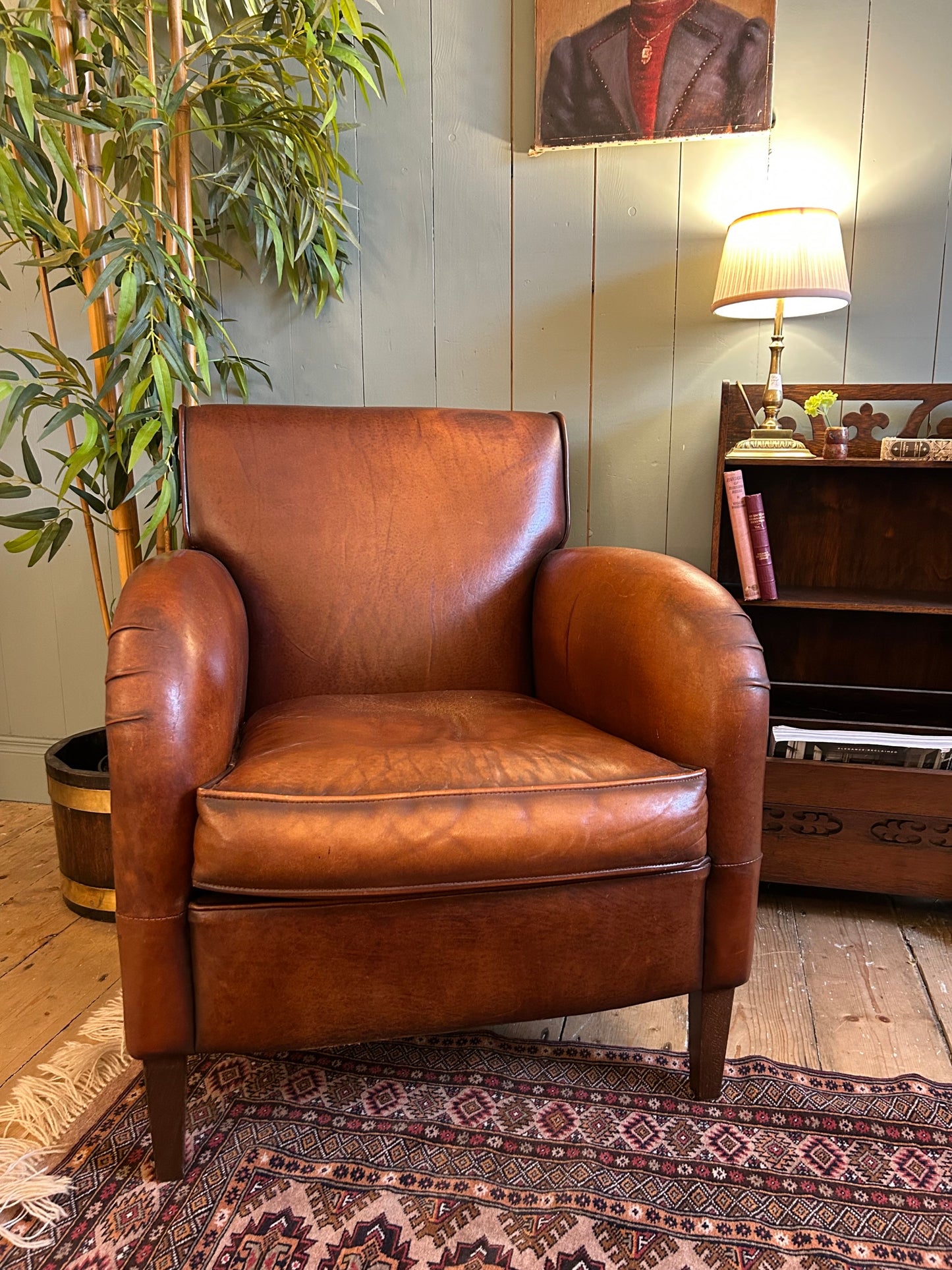 Vintage Tan Leather Club Chair