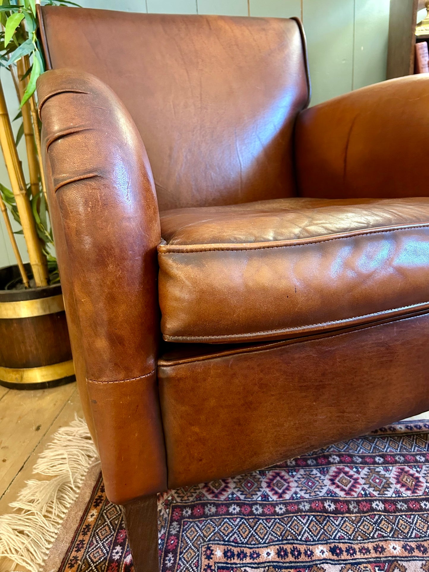 Vintage Tan Leather Club Chair