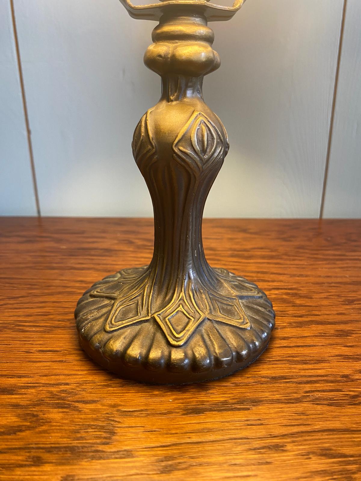 Tiffany Style Lamp with Jewelled Stained Glass Shade