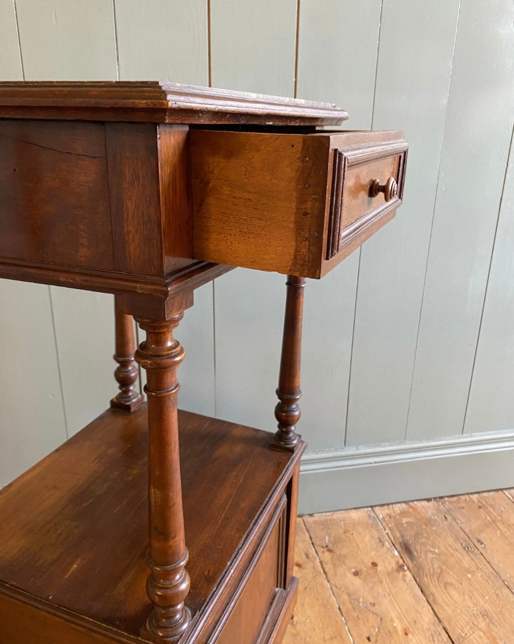 Early 1900s French Provincial Walnut Nightstand