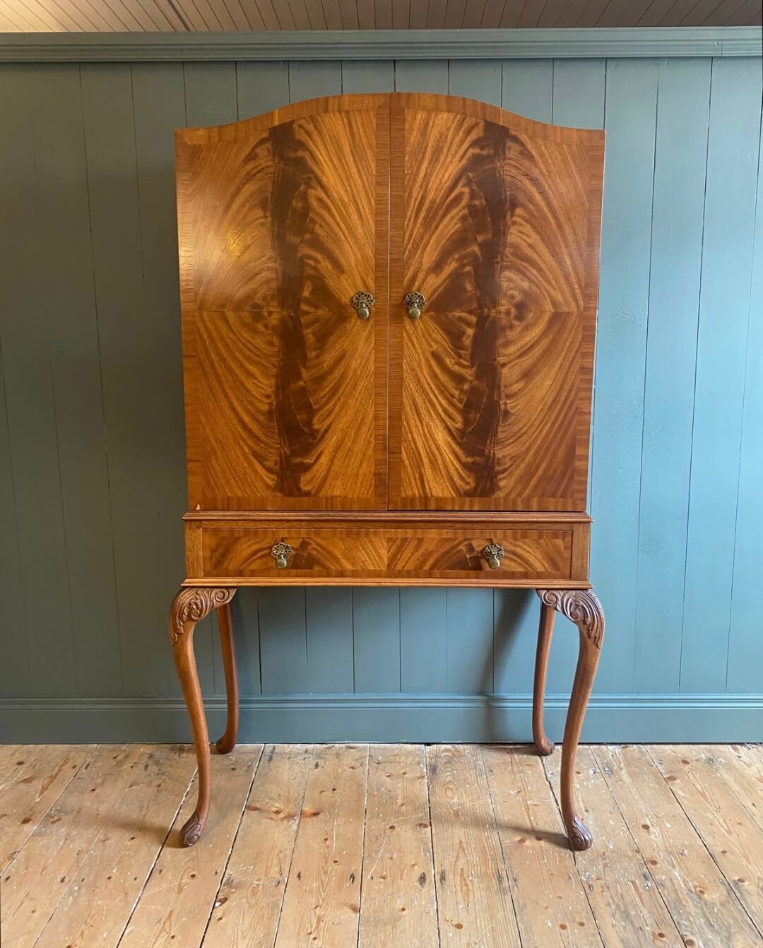 1930s Queen Anne Style Cocktail Cabinet