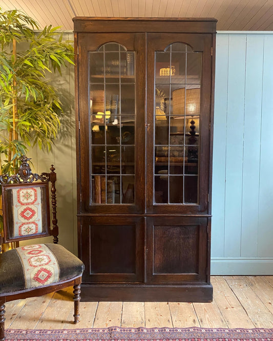 1920s Oak Glazed Bookcase