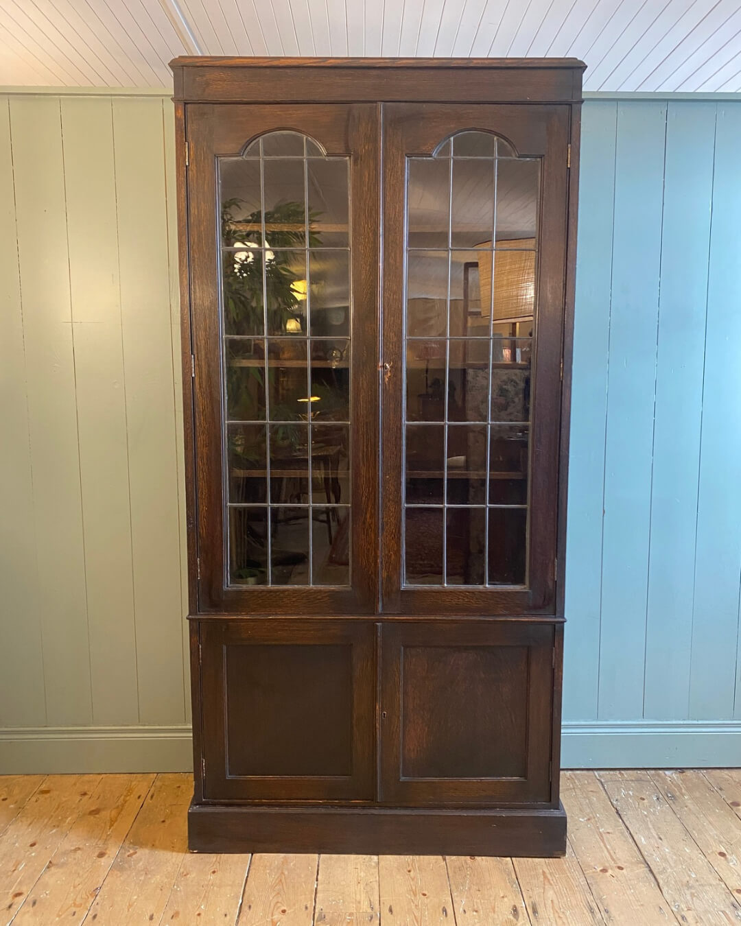 1920s Oak Glazed Bookcase