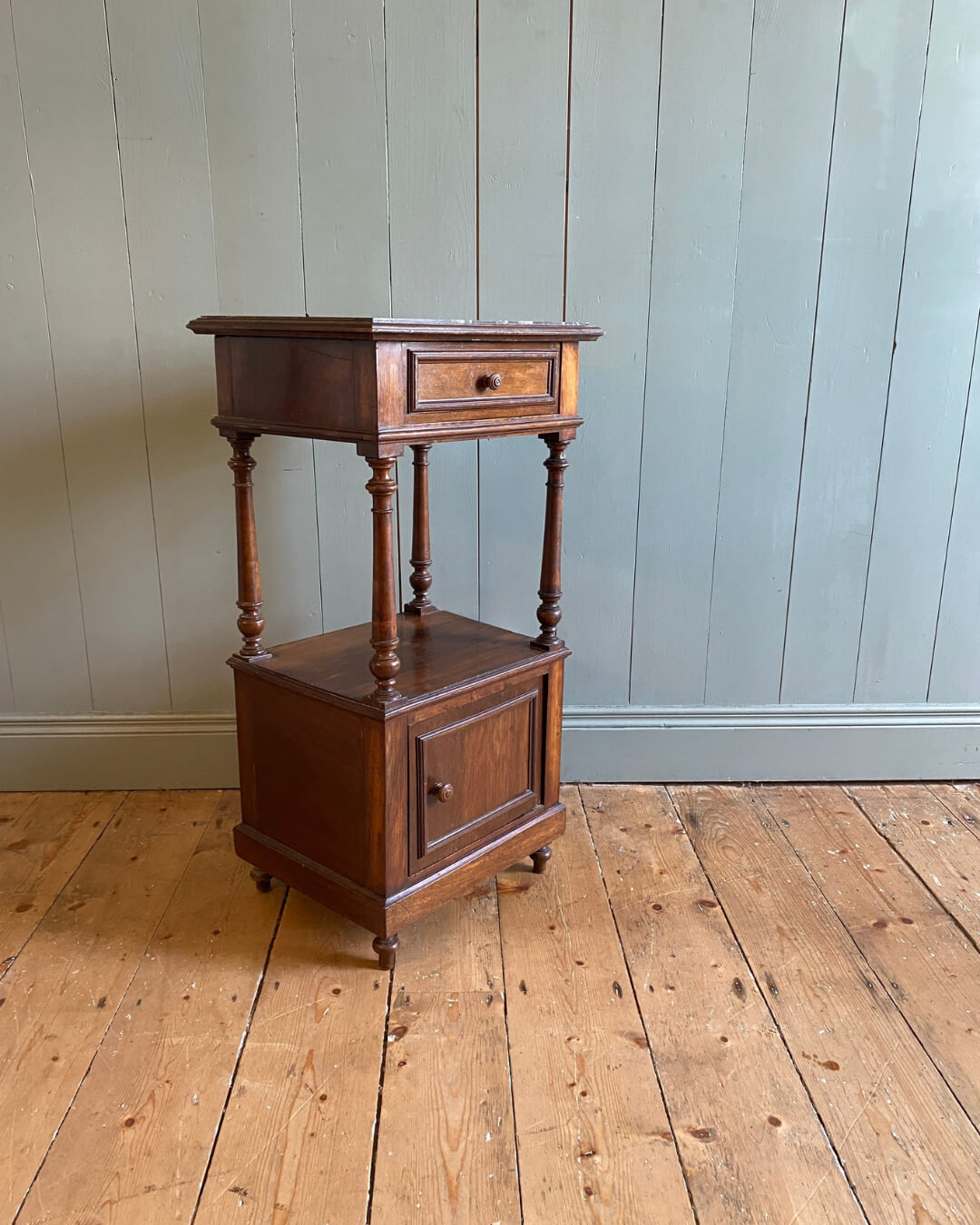 Early 1900s French Provincial Walnut Nightstand