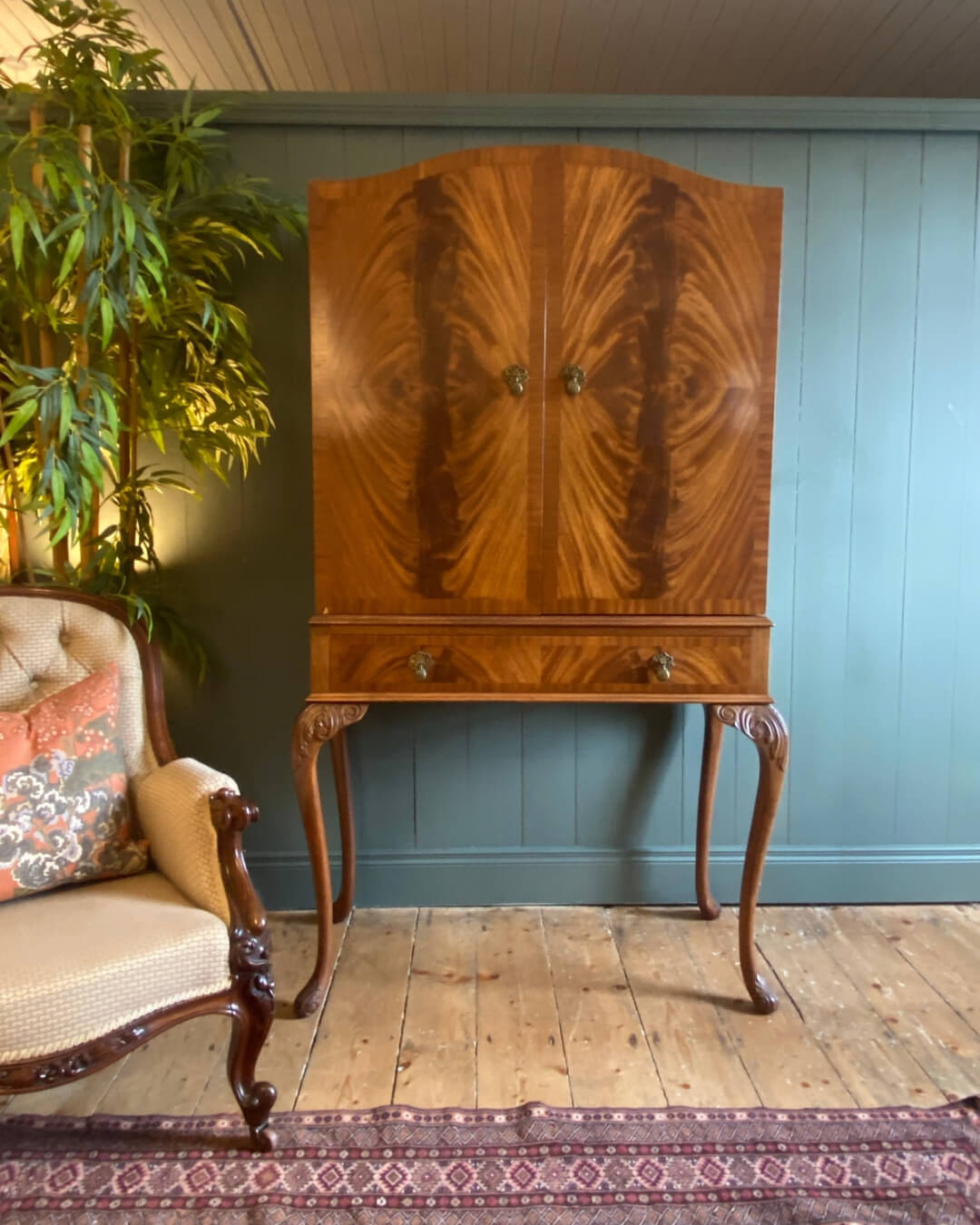 1930s Queen Anne Style Cocktail Cabinet