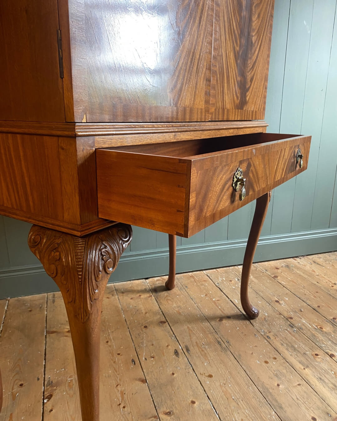 1930s Queen Anne Style Cocktail Cabinet