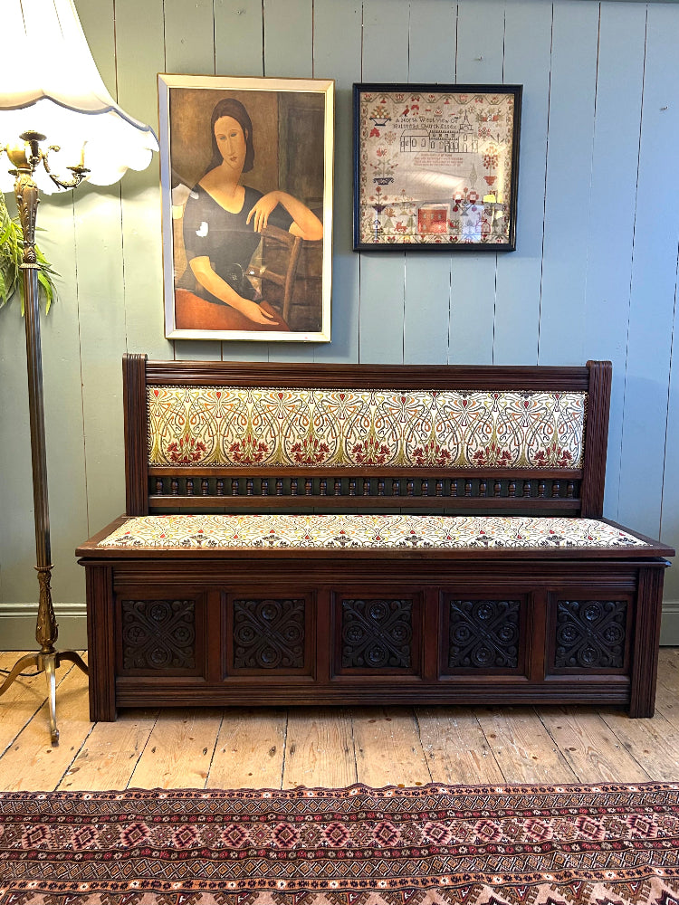 Upholstered Arts & Crafts Storage/Hall Bench