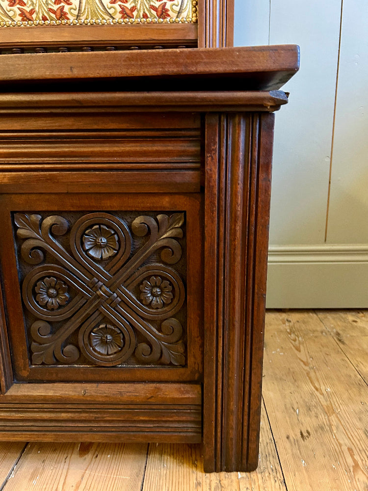 Upholstered Arts & Crafts Storage/Hall Bench