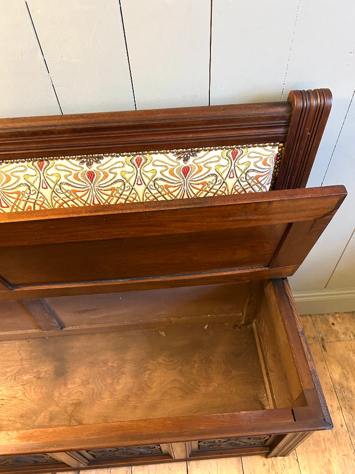 Upholstered Arts & Crafts Storage/Hall Bench