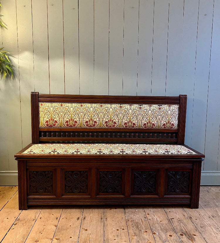 Upholstered Arts & Crafts Storage/Hall Bench