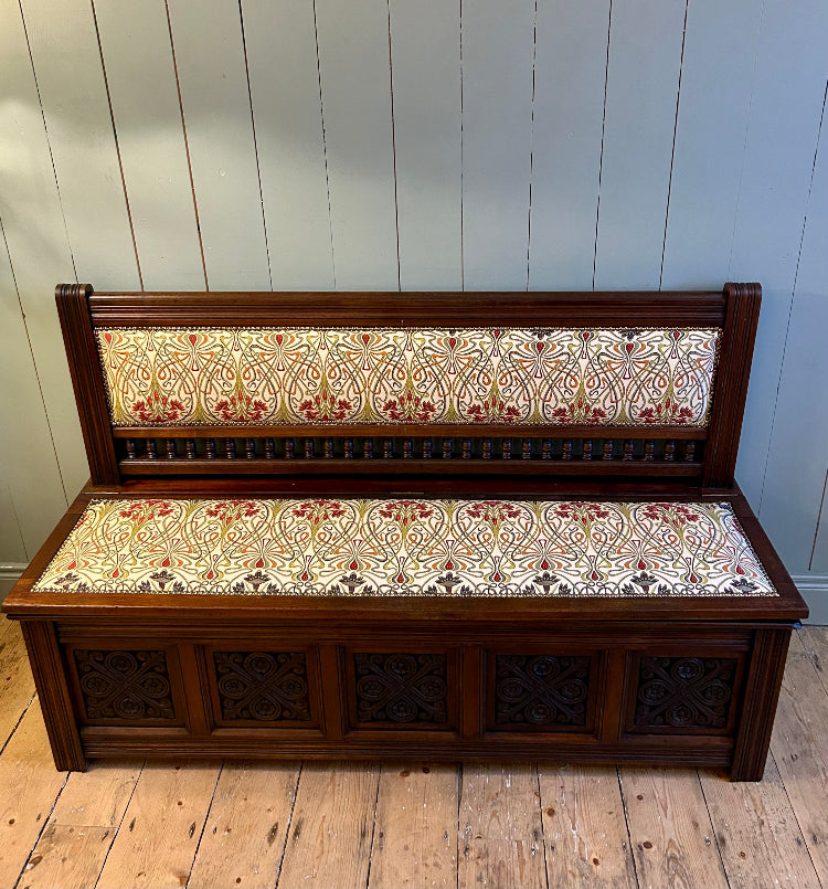 Upholstered Arts & Crafts Storage/Hall Bench