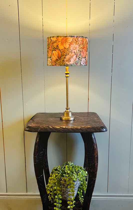 Velvet Floral Shade Table Lamp