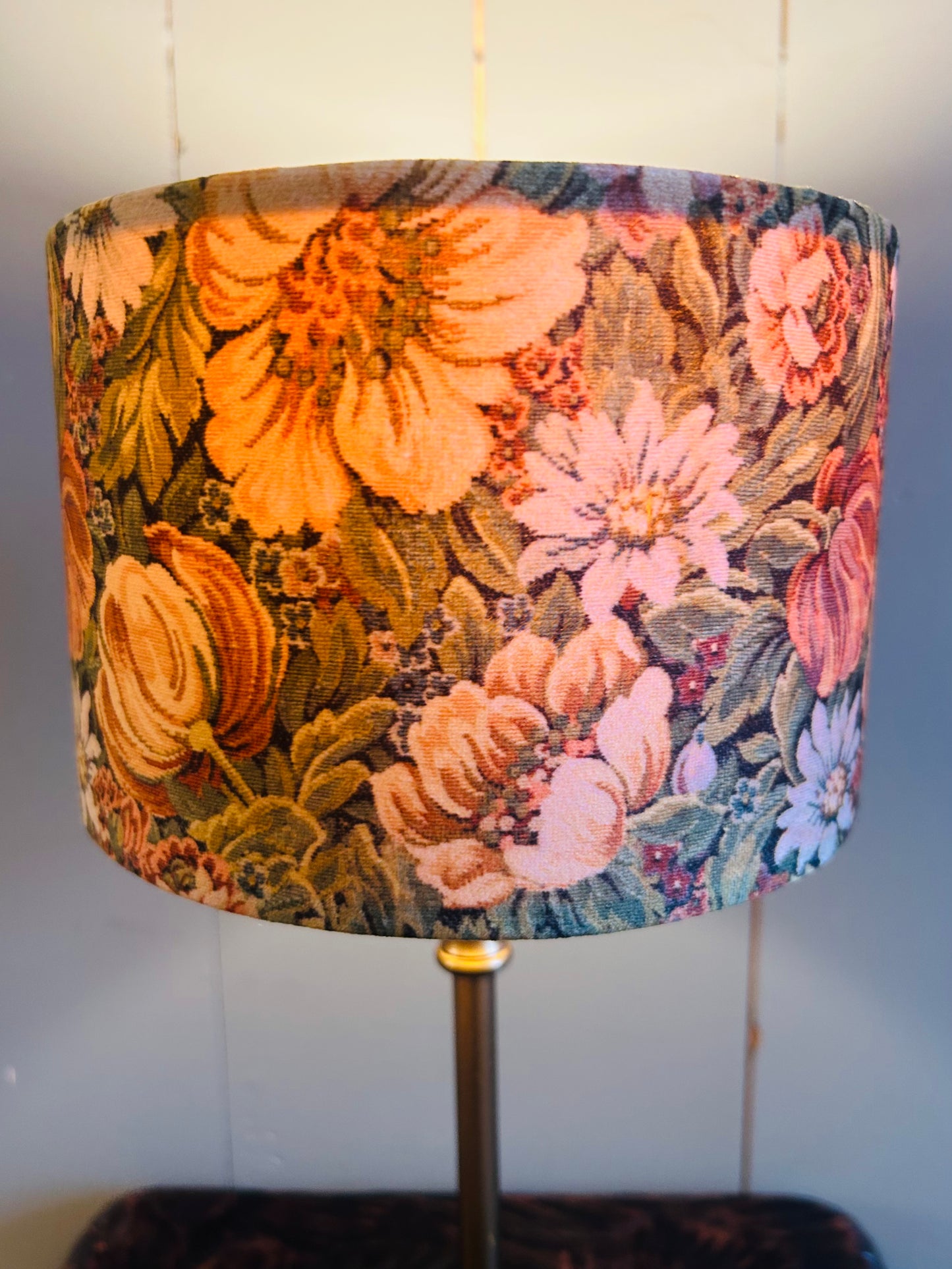 Velvet Floral Shade Table Lamp