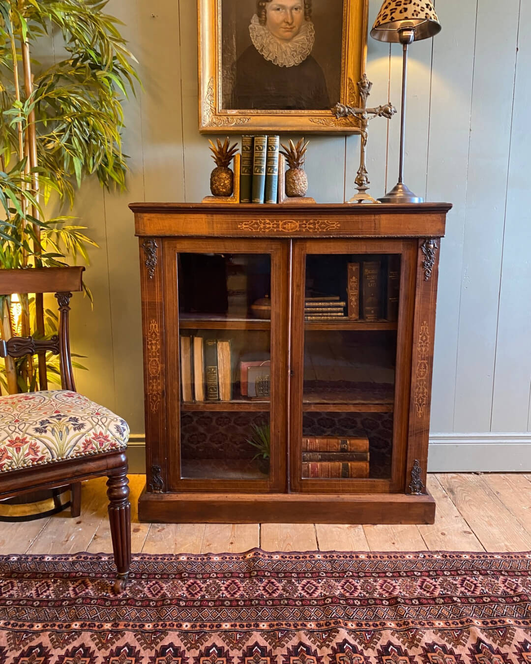 Victorian 2-Door Walnut Pier Cabinet