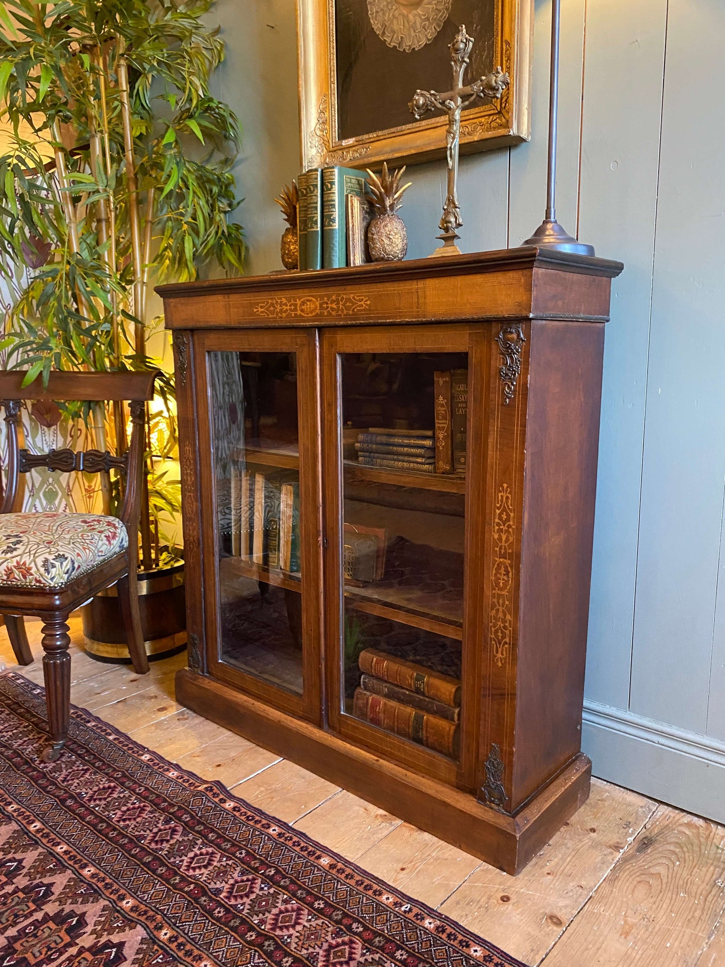 Victorian 2-Door Walnut Pier Cabinet