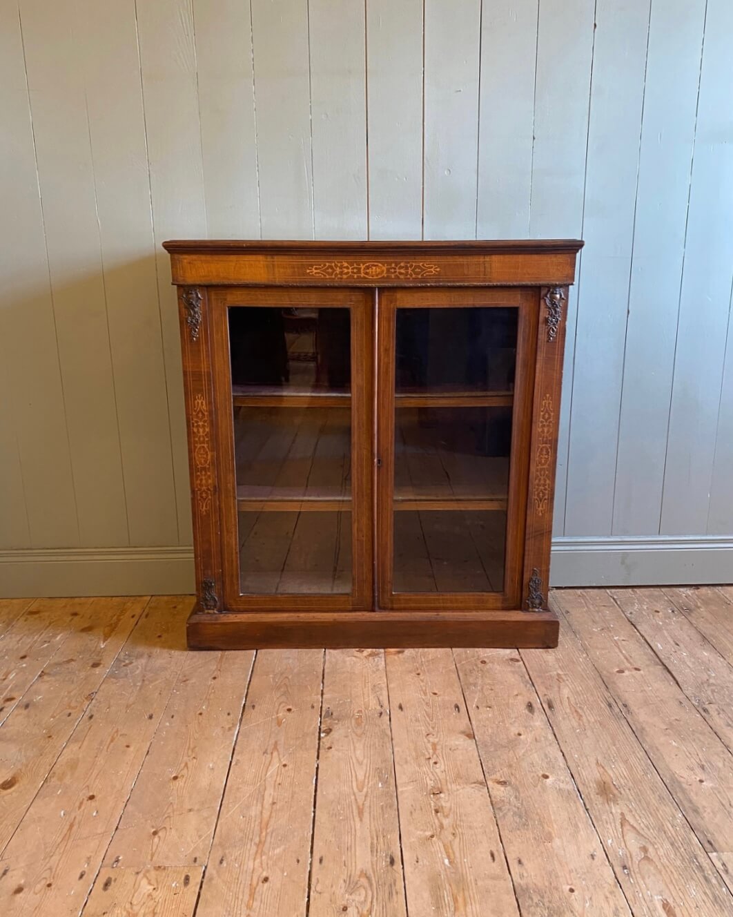 Victorian 2-Door Walnut Pier Cabinet