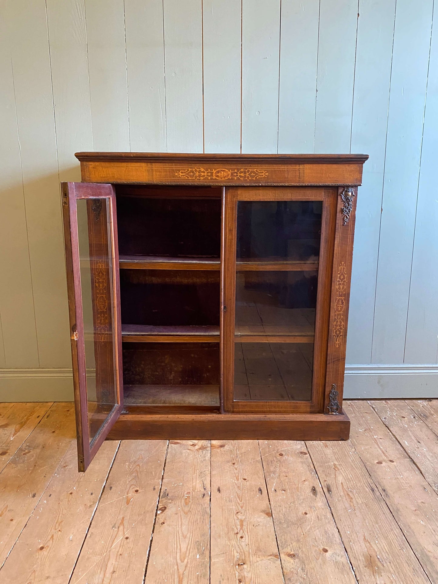 Victorian 2-Door Walnut Pier Cabinet