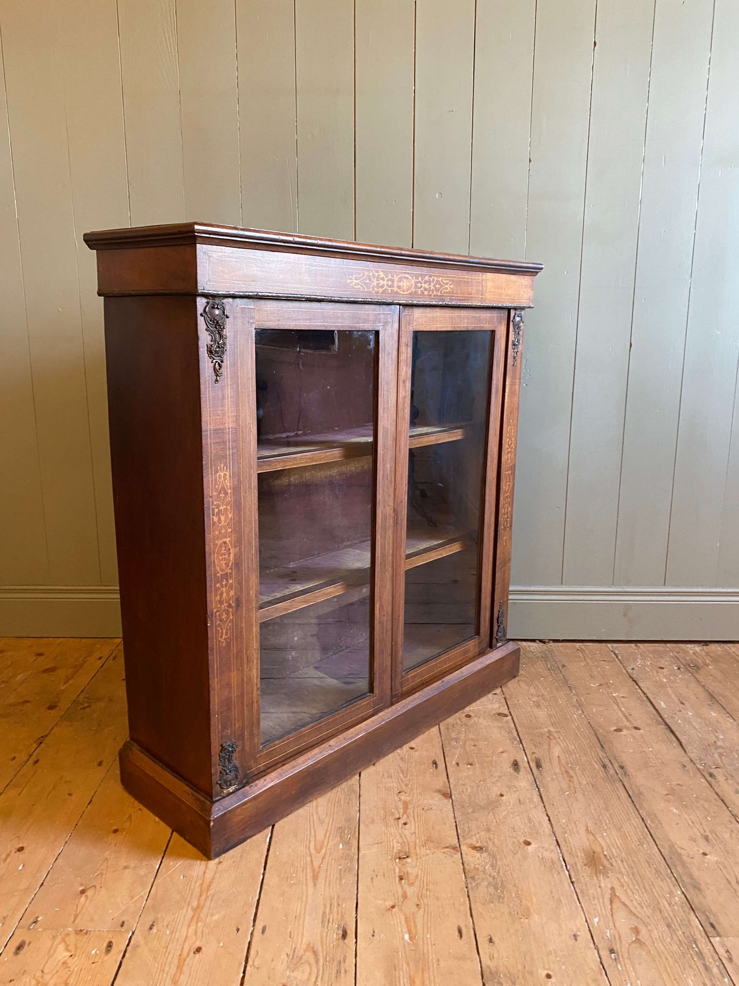 Victorian 2-Door Walnut Pier Cabinet