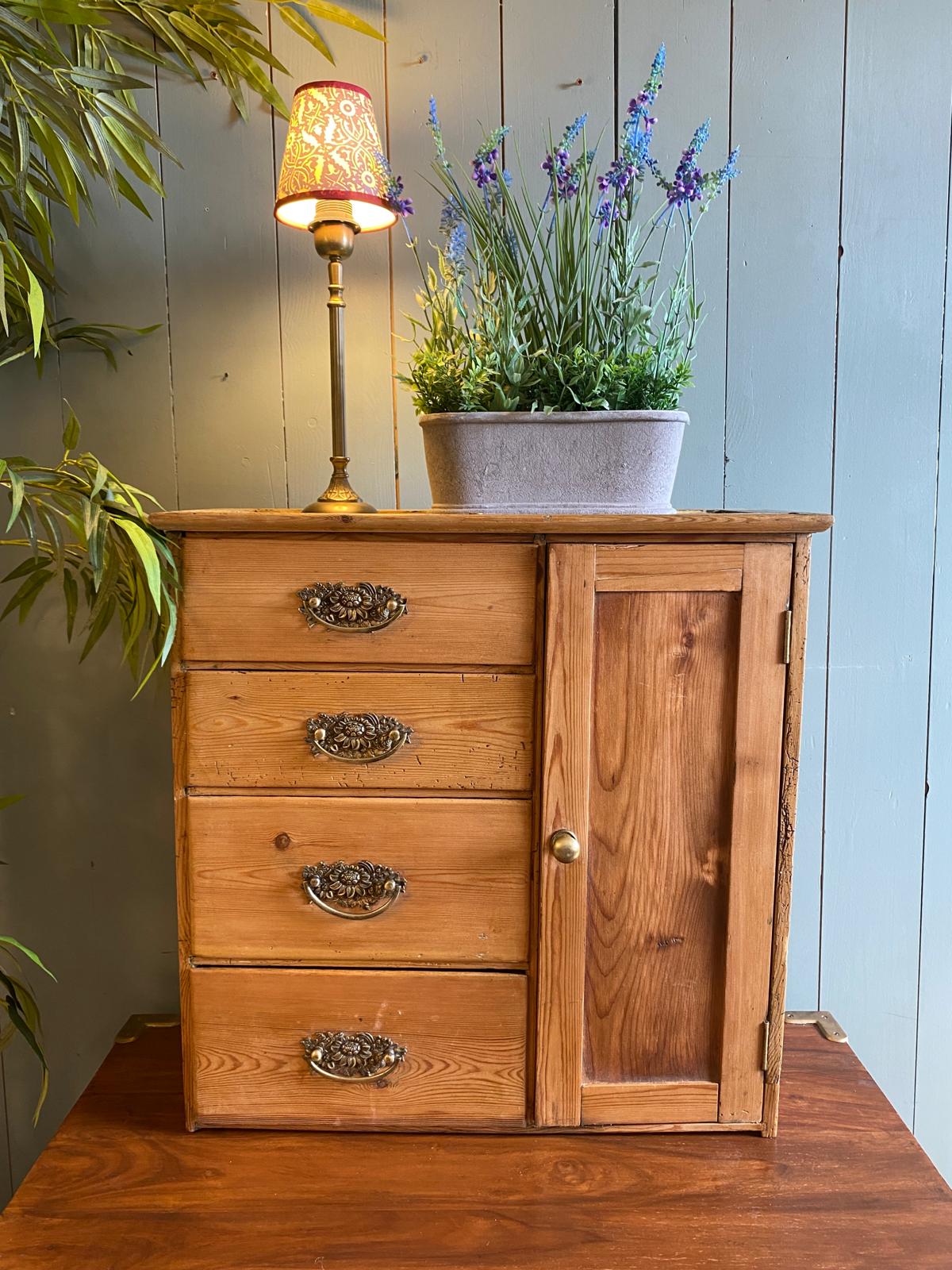 Antique Pine Wall Cupboard