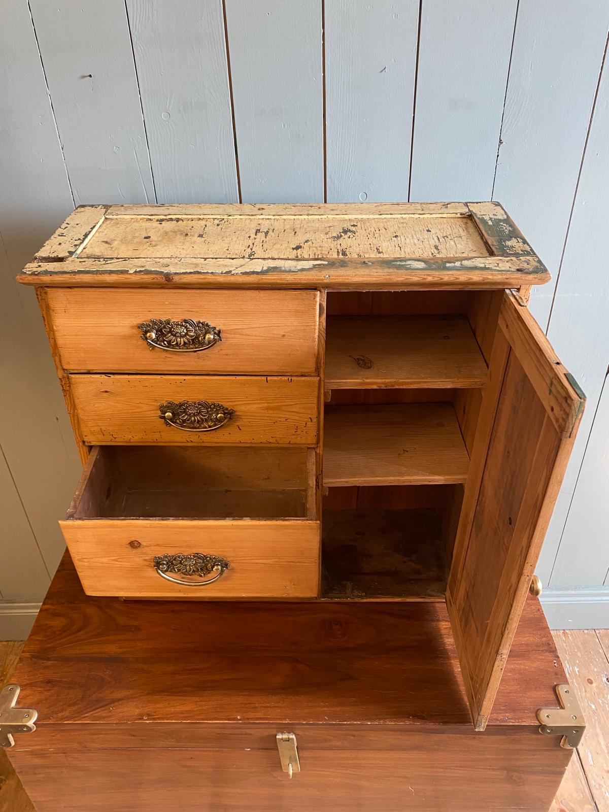 Antique Pine Wall Cupboard