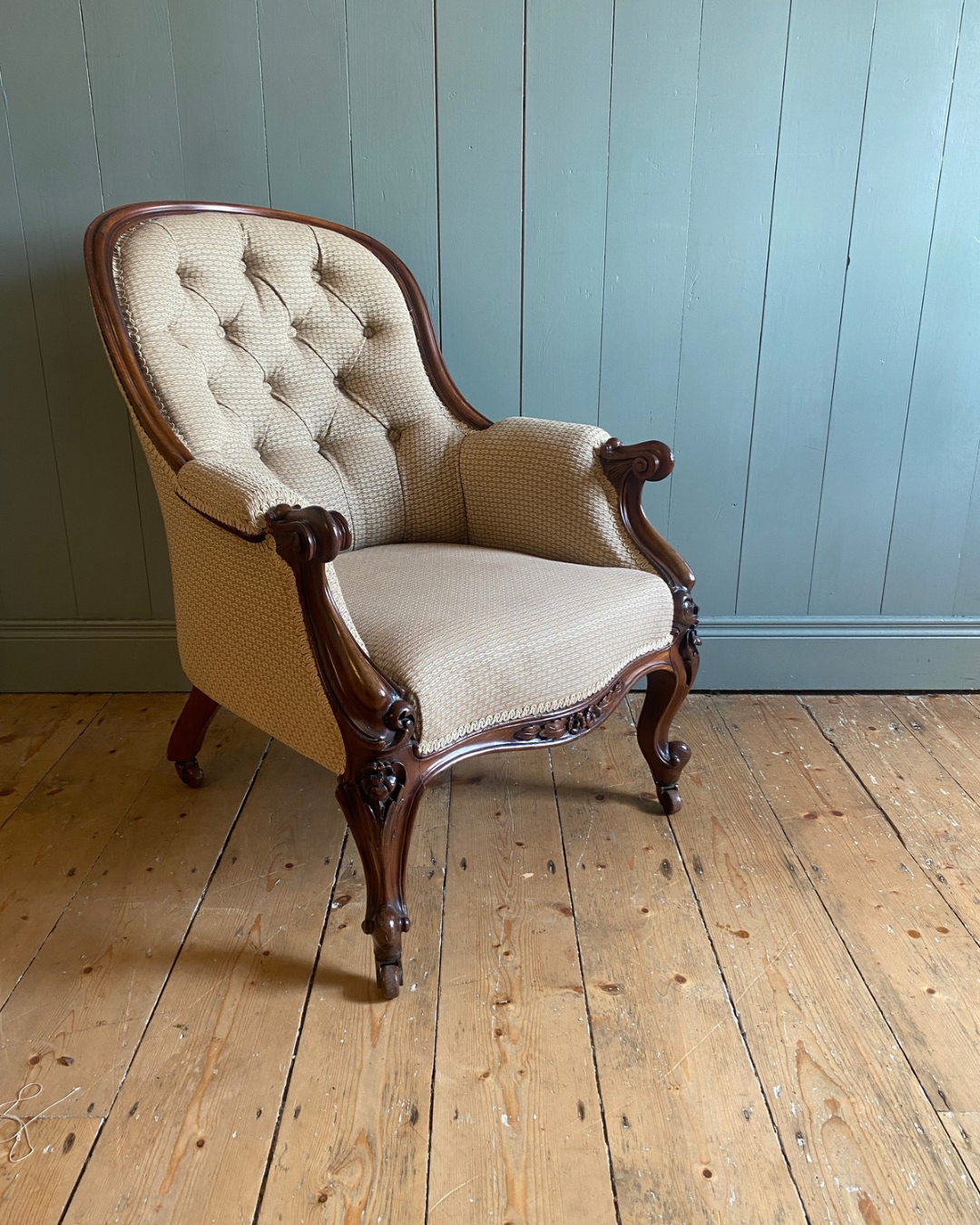 Victorian Armchair and Footstool