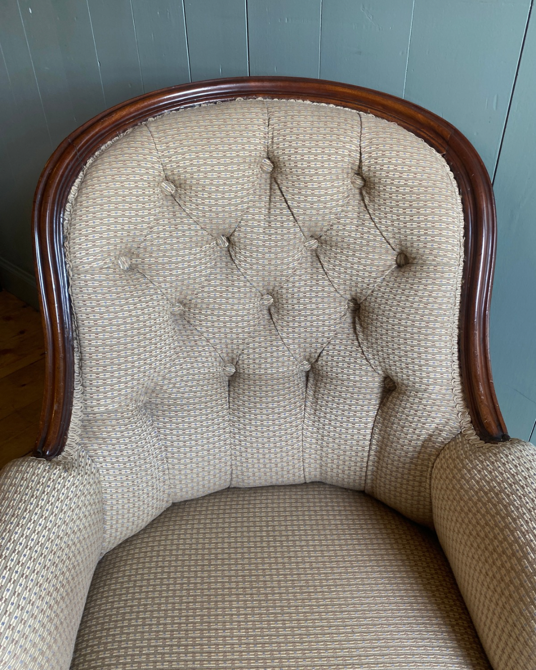 Victorian Armchair and Footstool
