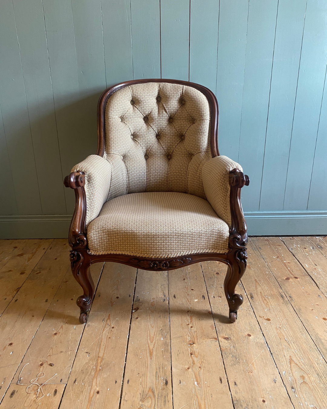 Victorian Armchair and Footstool