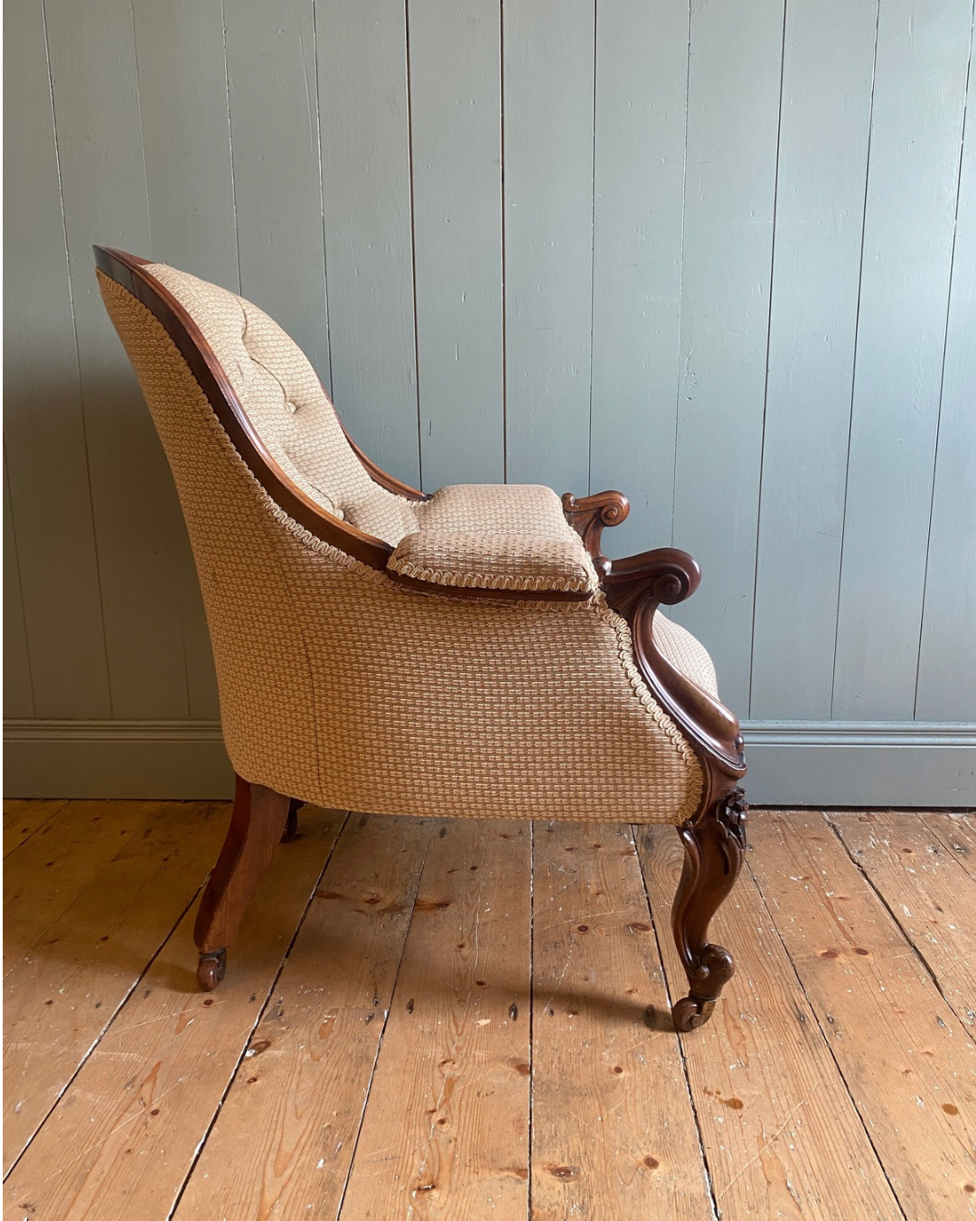 Victorian Armchair and Footstool