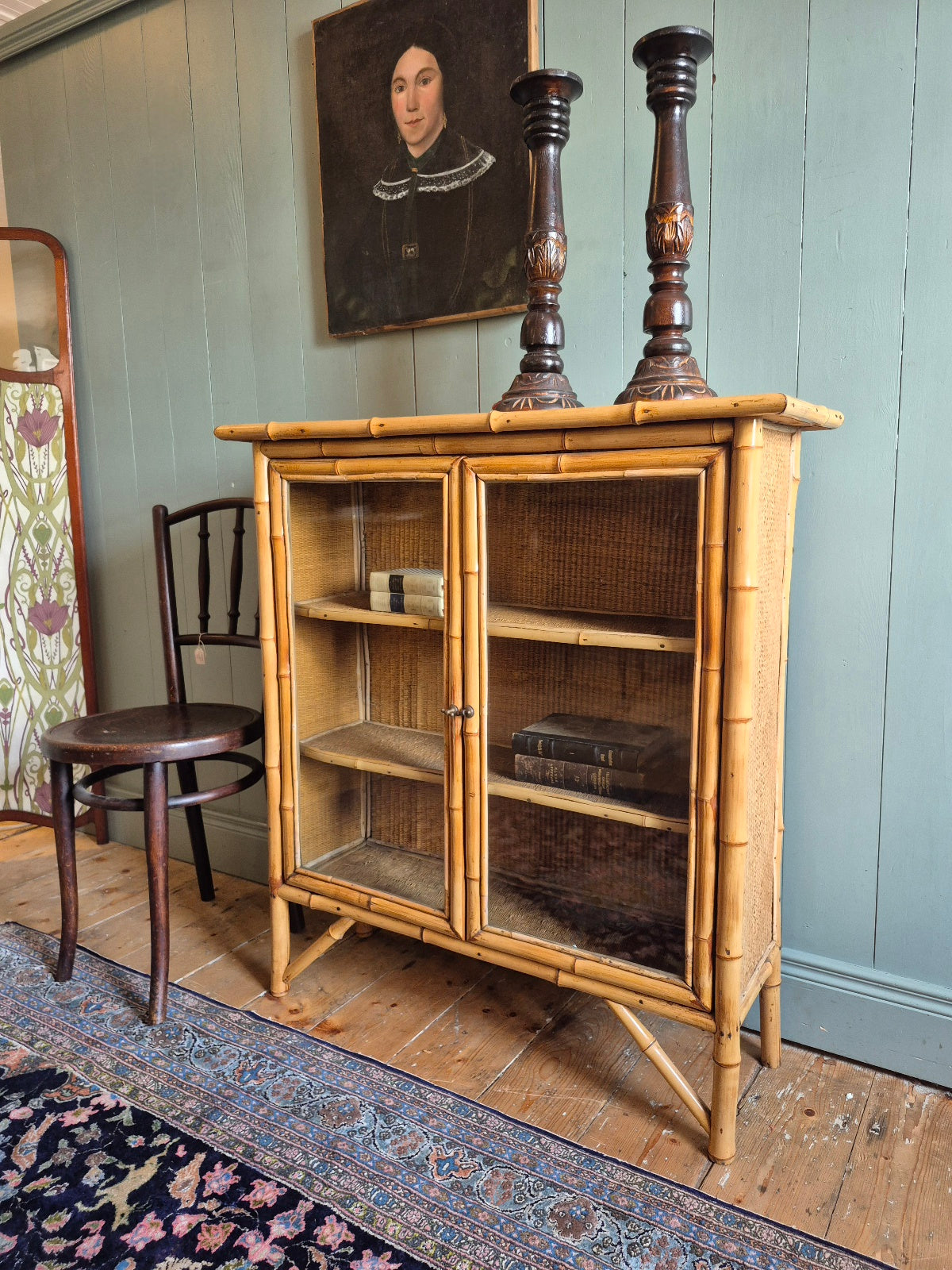 Victorian Bamboo Glazed Cabinet