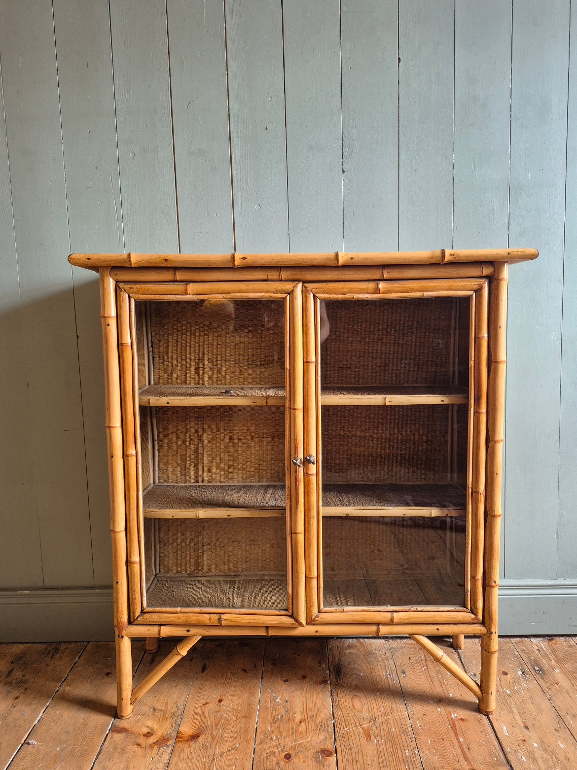 Victorian Bamboo Glazed Cabinet