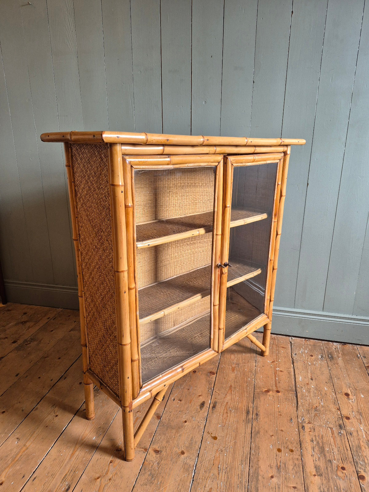 Victorian Bamboo Glazed Cabinet