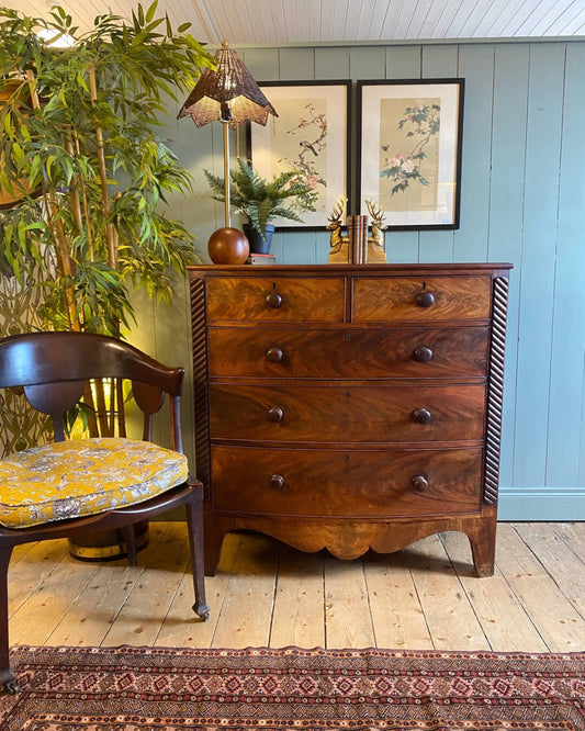 Victorian Bow Front Chest Of Drawers