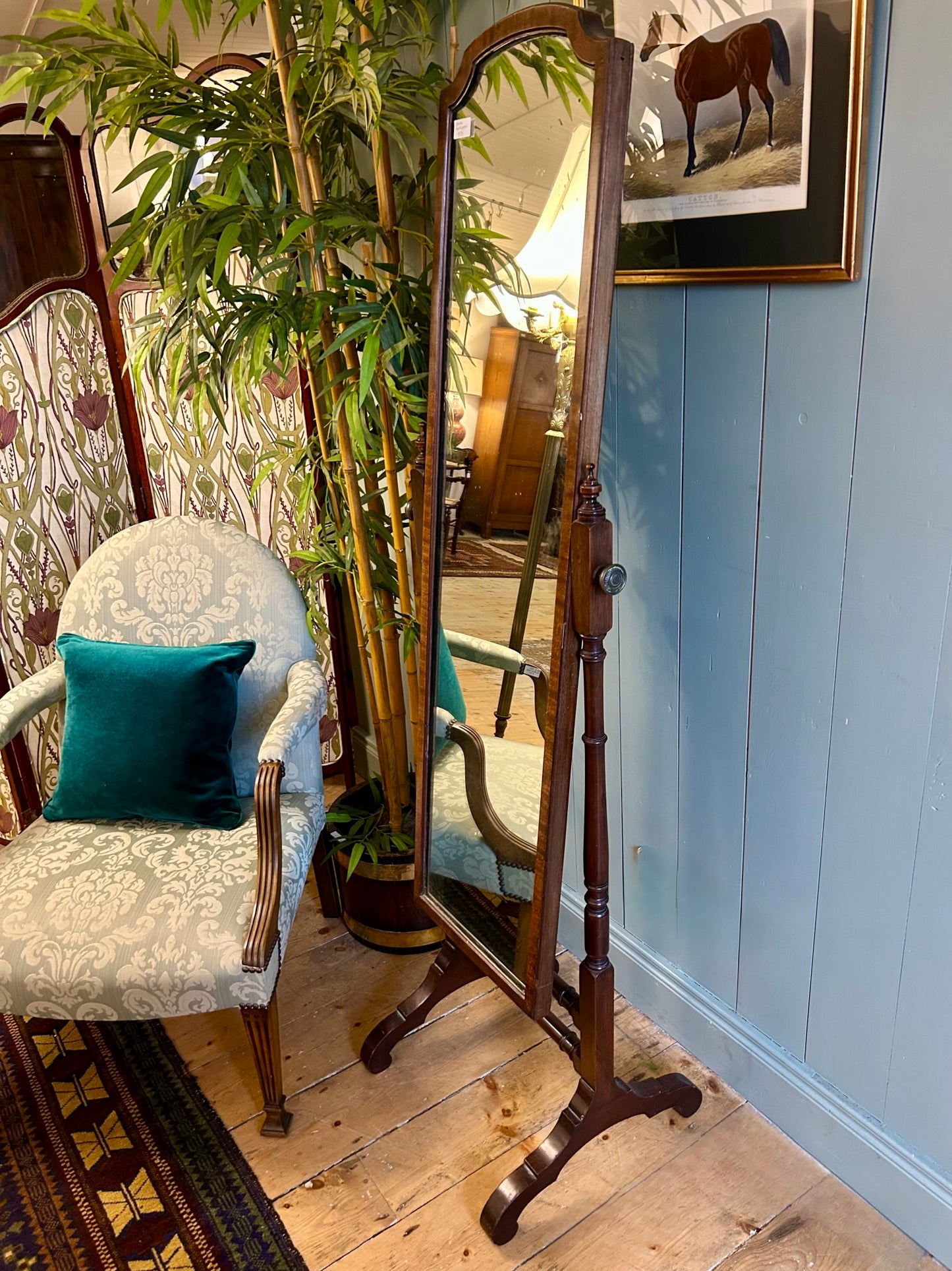 Late Victorian Cheval Mirror