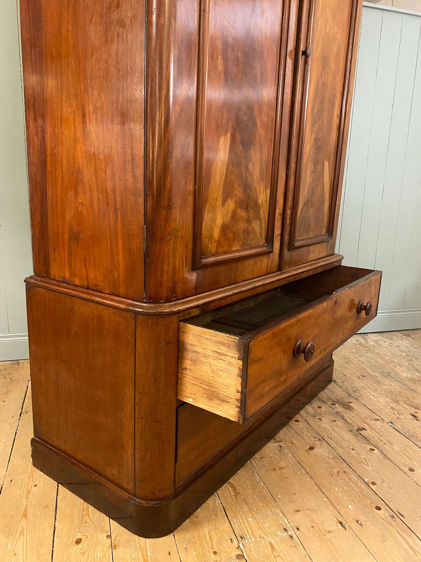 Victorian Flame Mahogany Linen Press