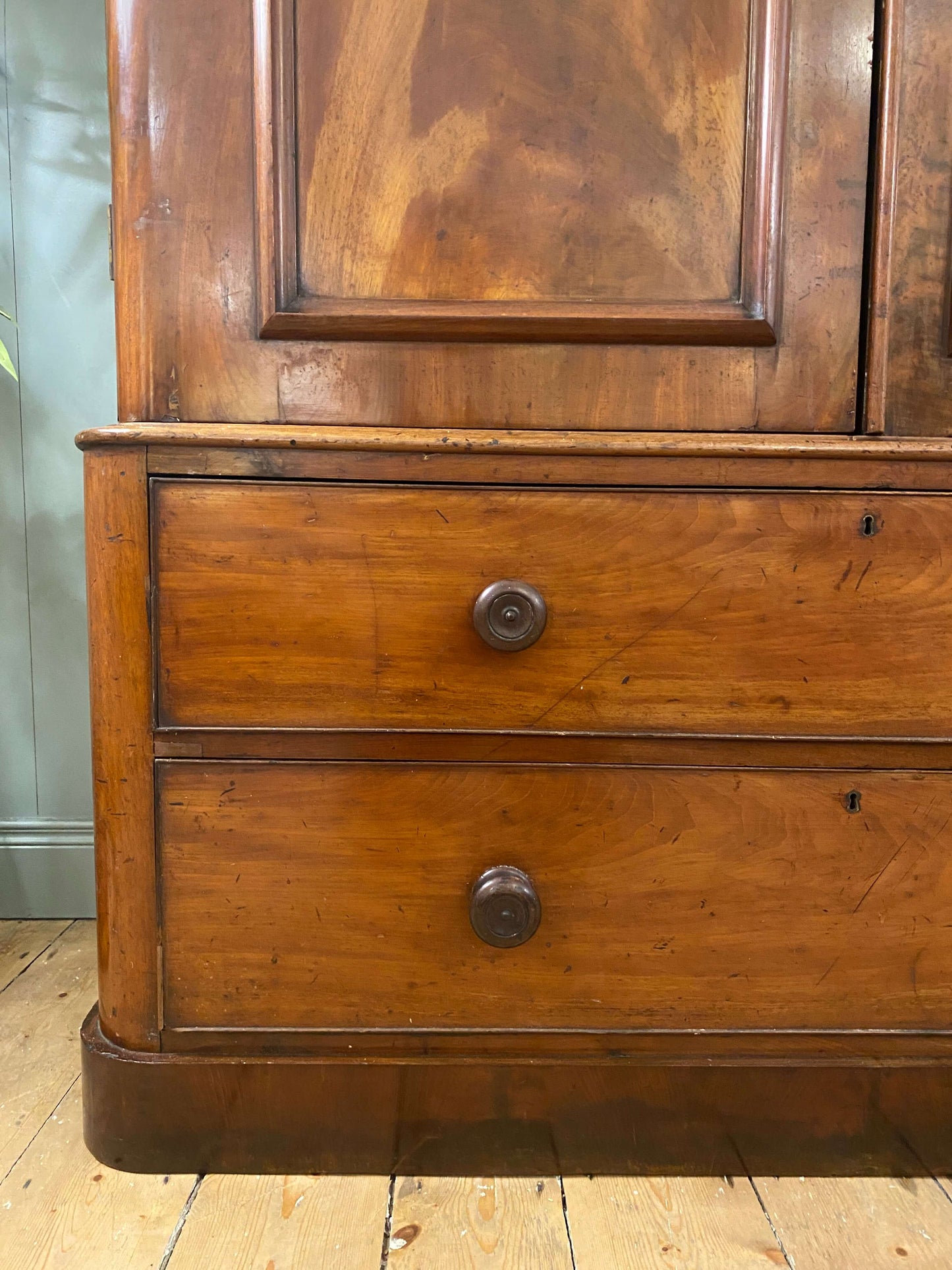 Victorian Flame Mahogany Linen Press