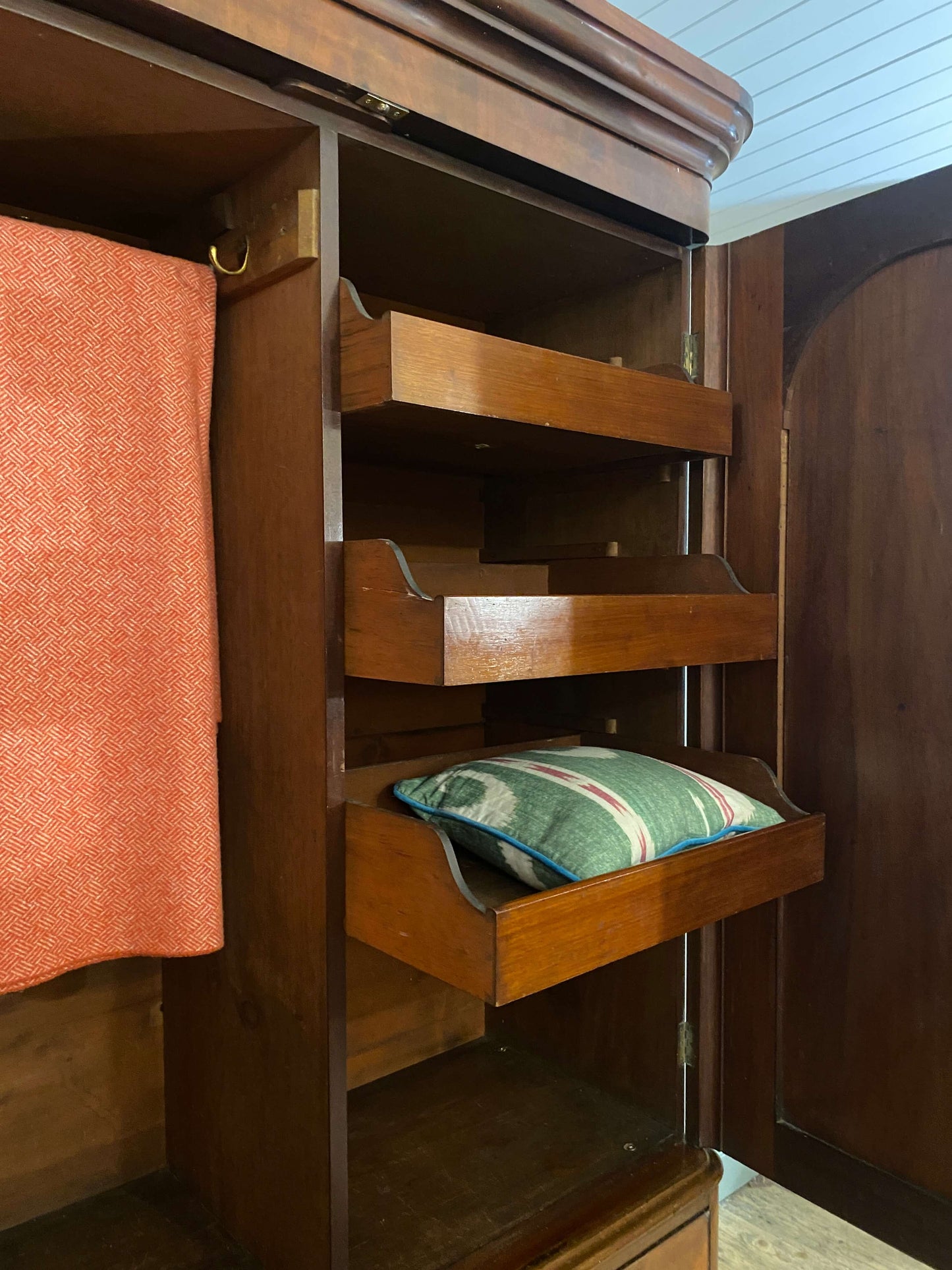 Victorian Flame Mahogany Linen Press