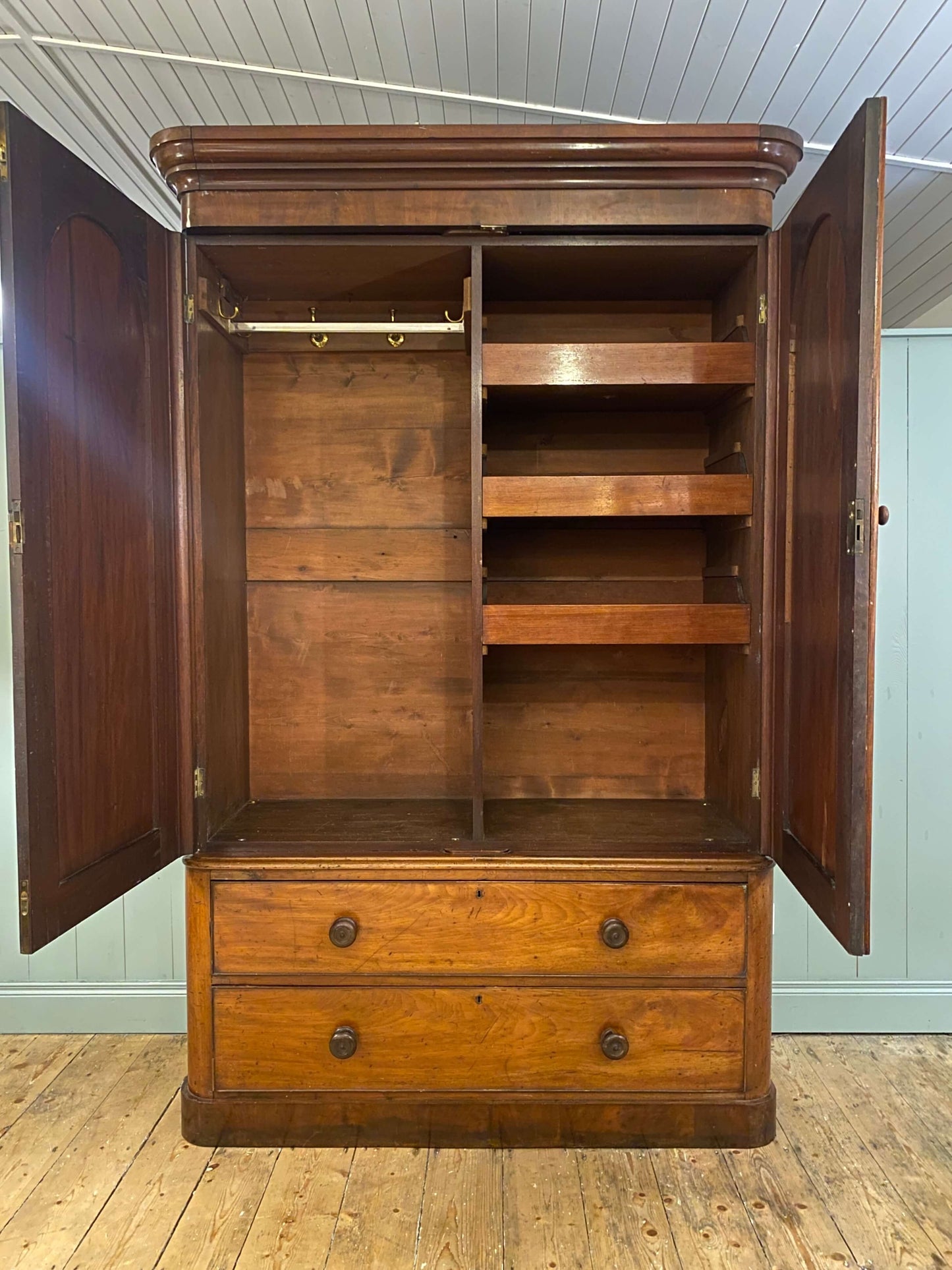 Victorian Flame Mahogany Linen Press