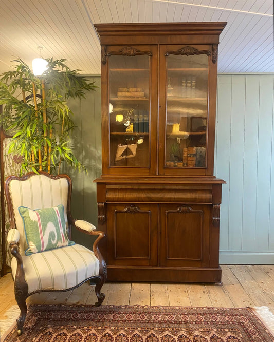Victorian Glazed Mahogany Bookcase