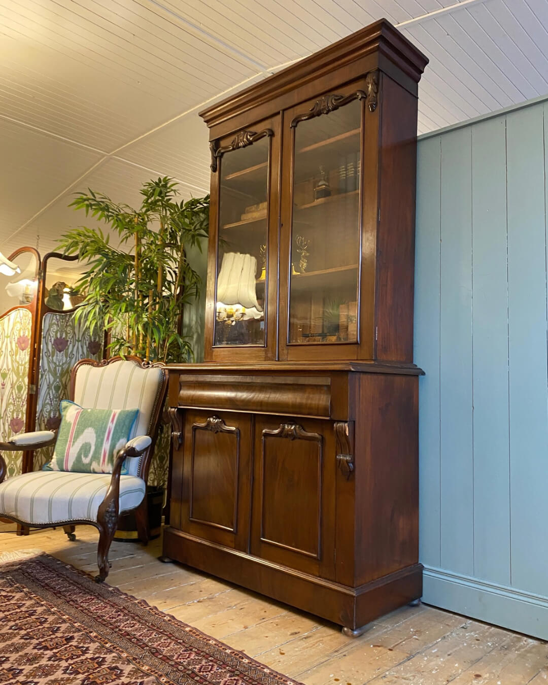Victorian Glazed Mahogany Bookcase