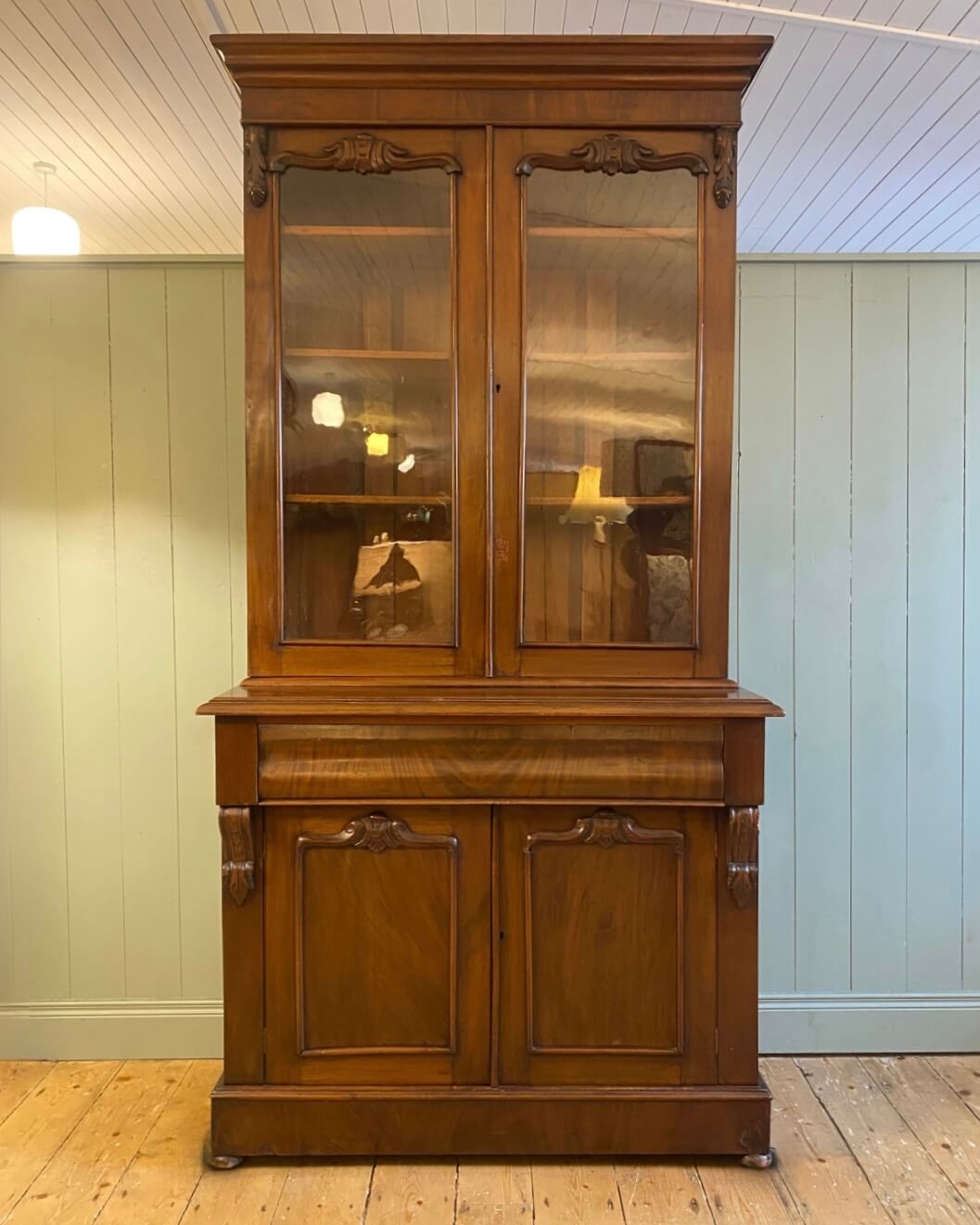 Victorian Glazed Mahogany Bookcase