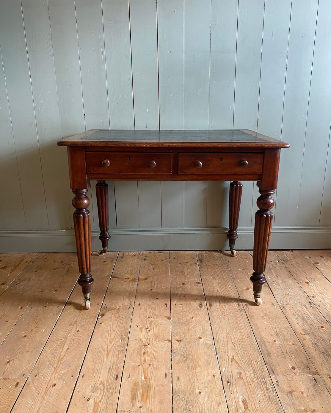 Victorian Leather Top Writing Table