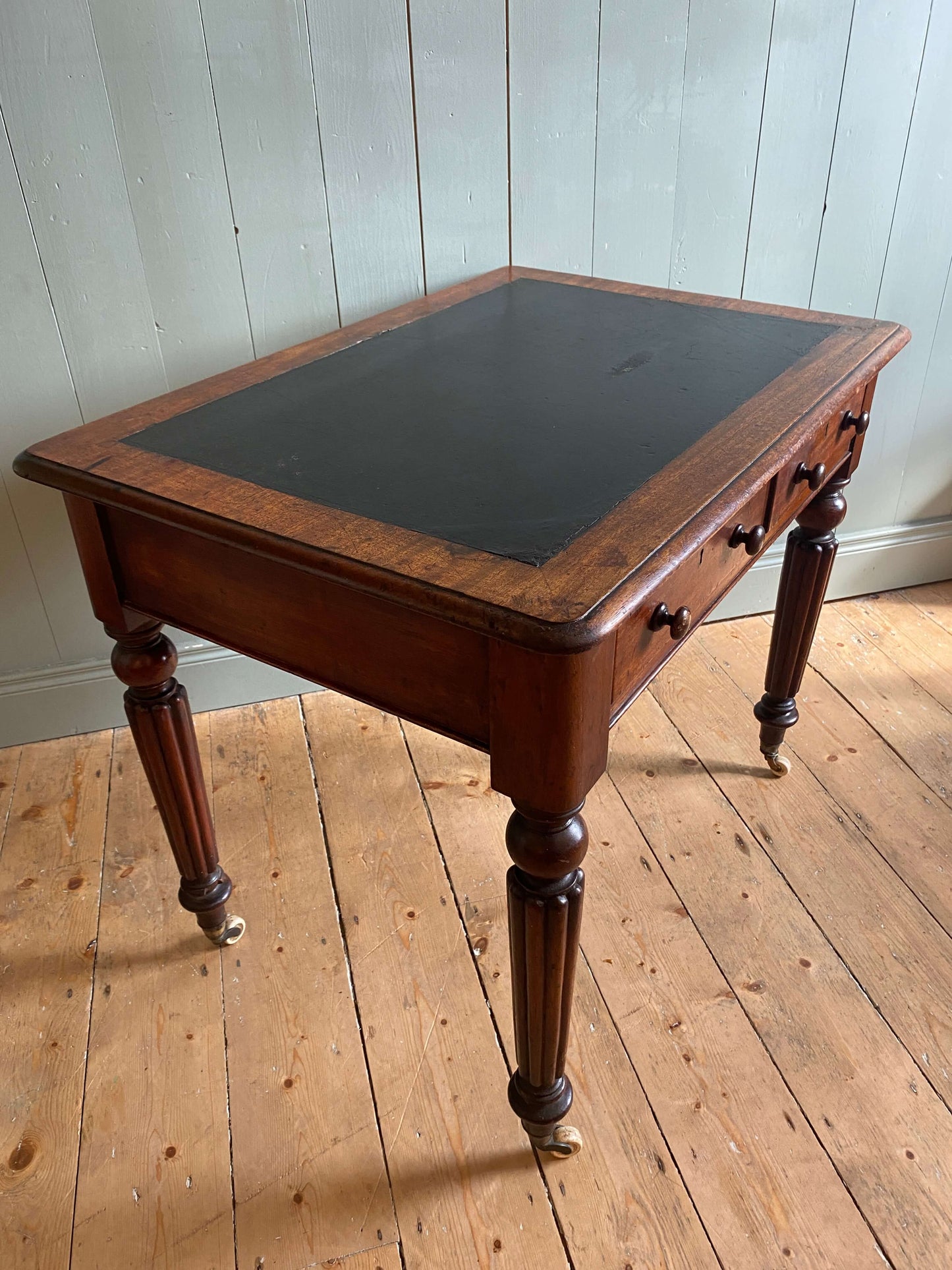 Victorian Leather Top Writing Table