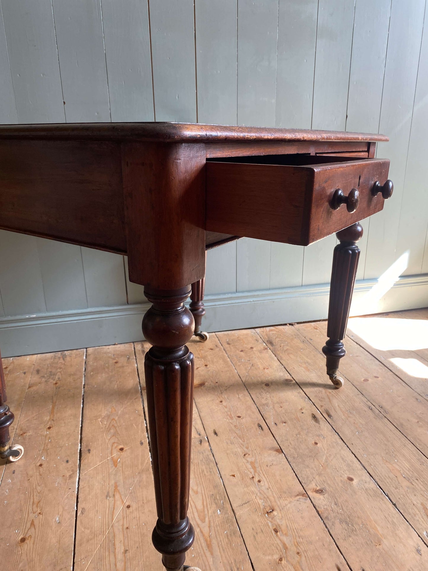 Victorian Leather Top Writing Table