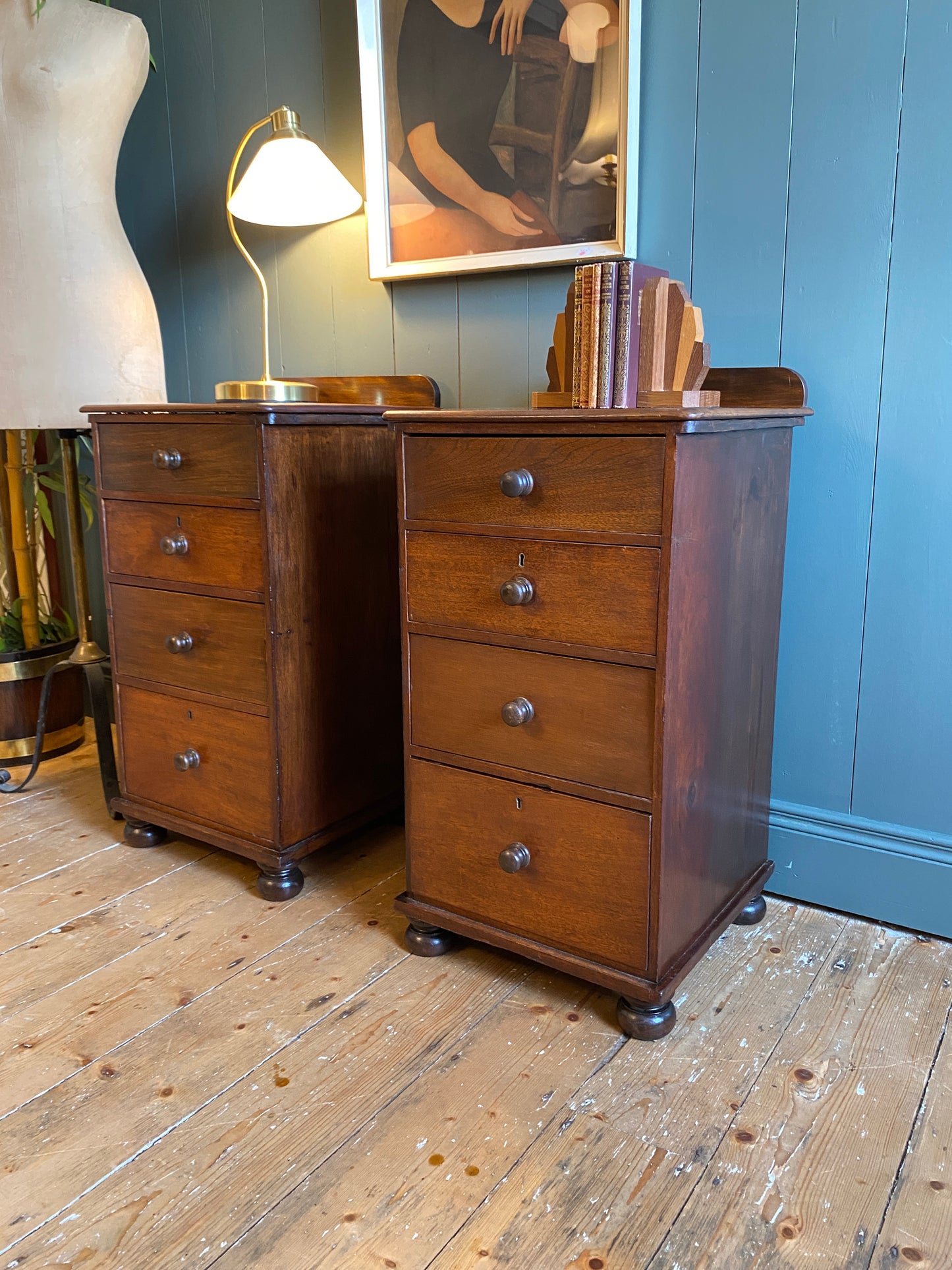 Victorian Mahogany Bedside Chests