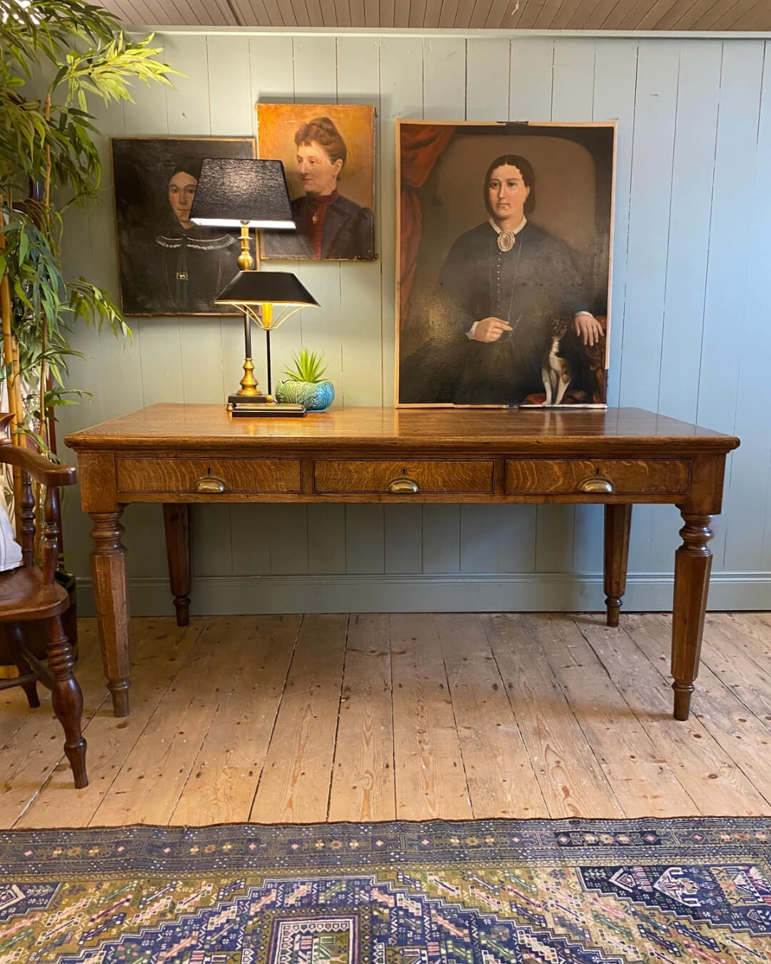 Victorian Oak Partners Desk