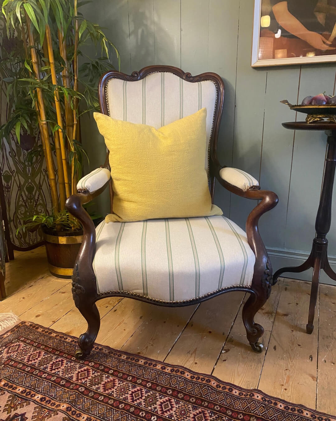 Victorian Upholstered Mahogany Armchair