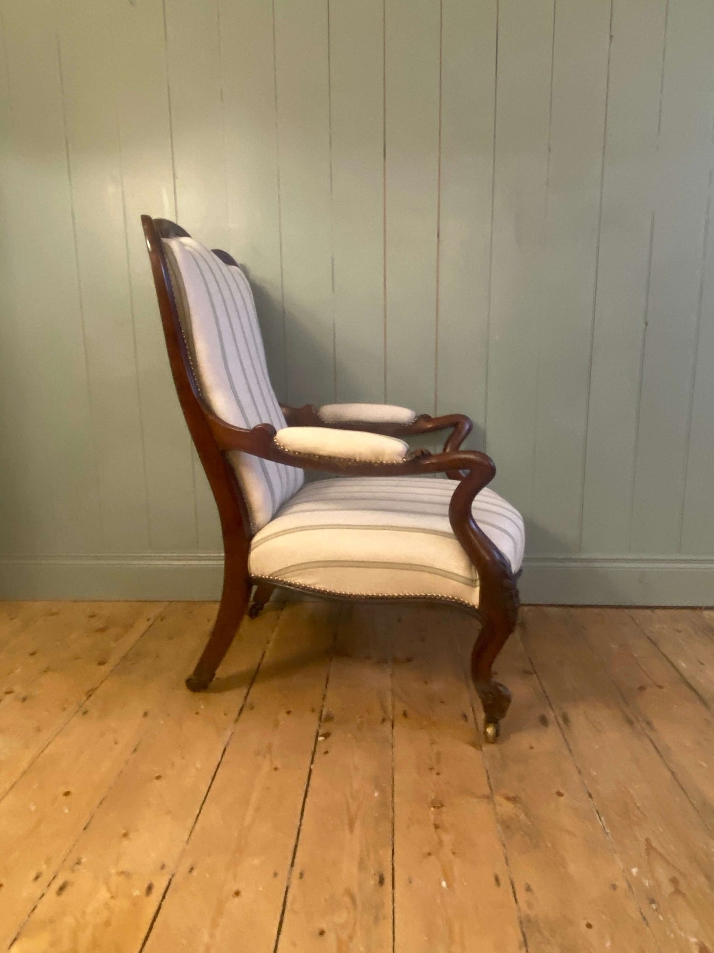 Victorian Upholstered Mahogany Armchair
